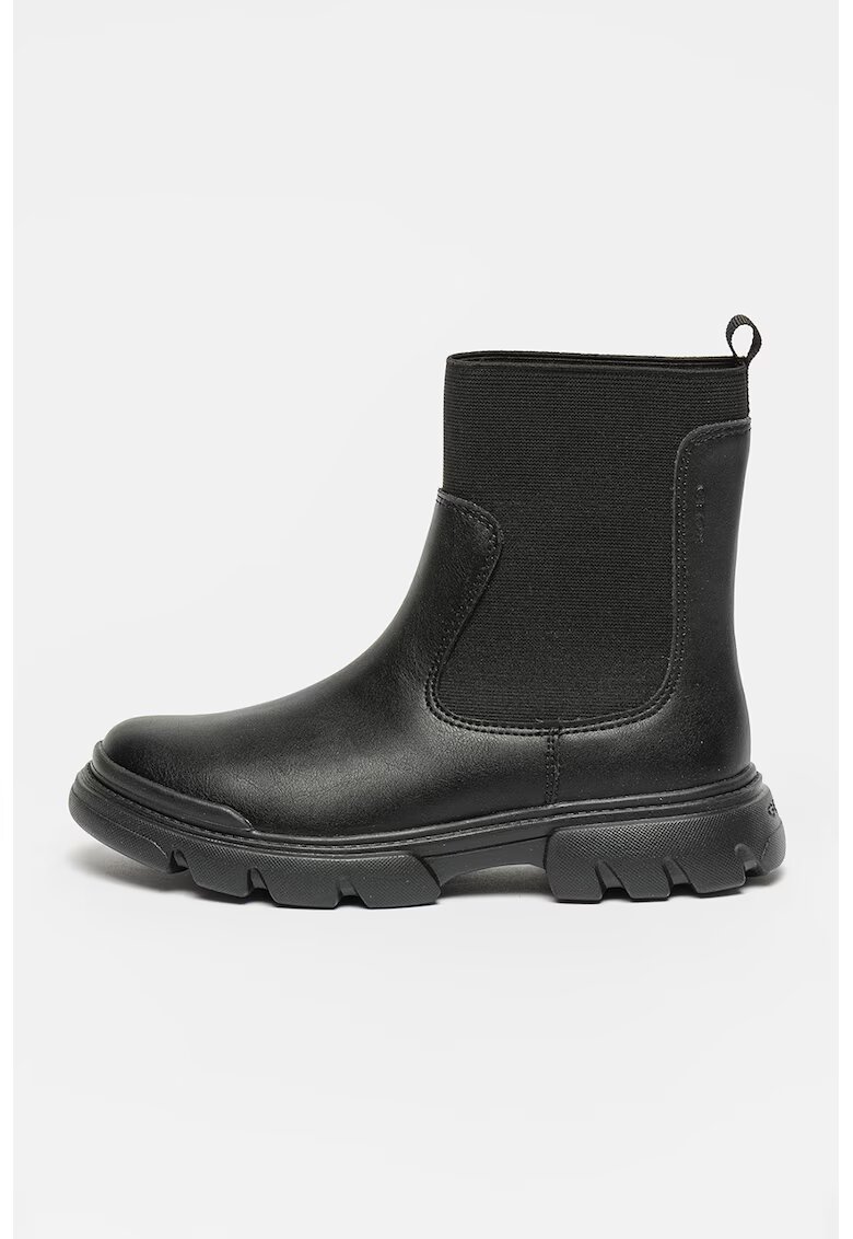 Geox Ghete Chelsea din piele ecologica - Negru