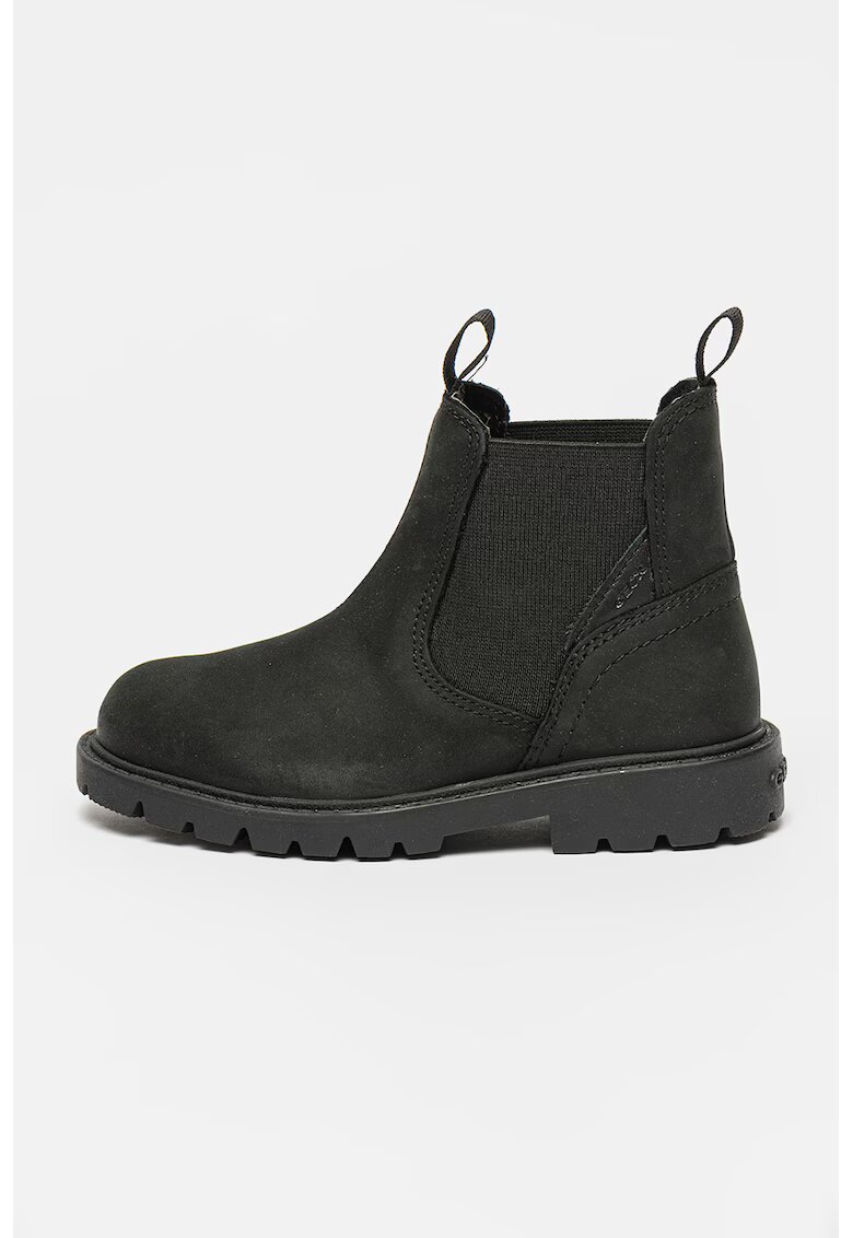 Geox Ghete Chelsea din piele nabuc - Negru stins