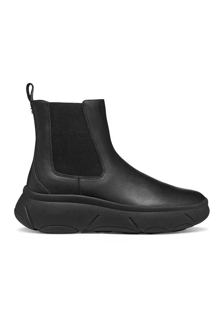 Geox Ghete Chelsea wedge de piele - Negru