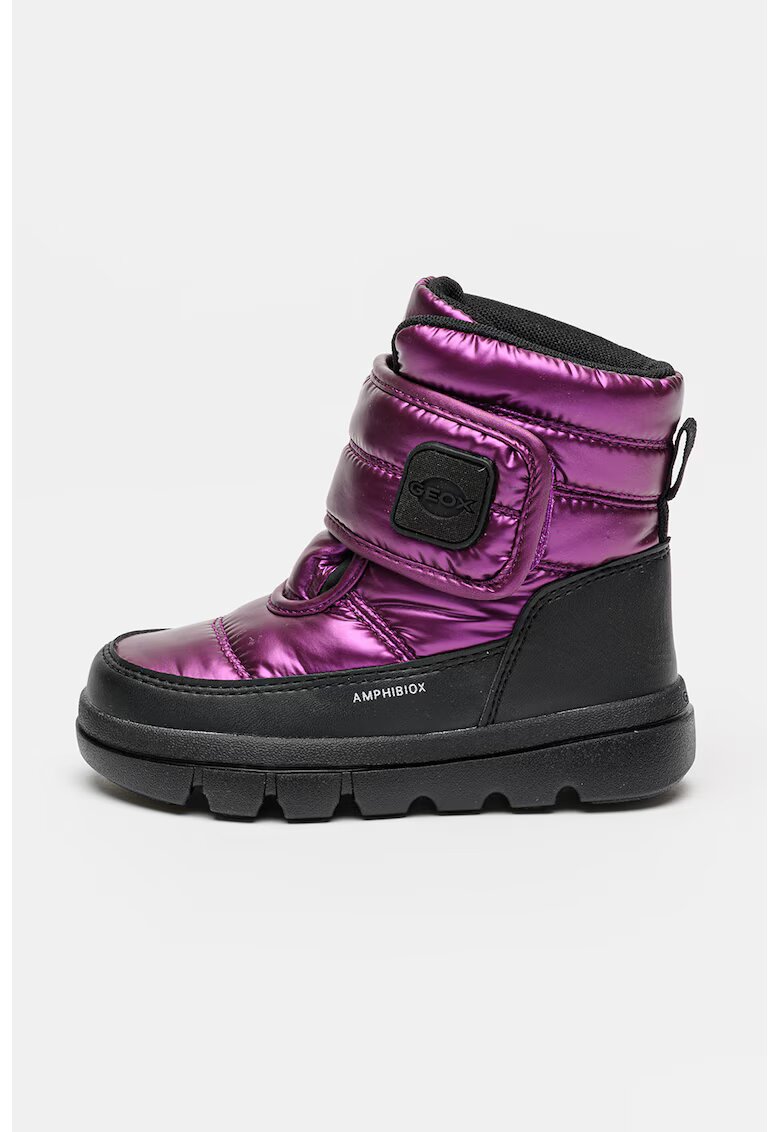 Geox Ghete cu inchidere velcro si aspect metalizat - Negru/Ametist