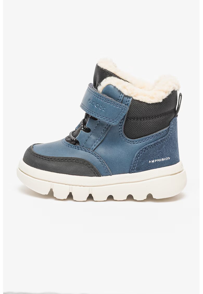 Geox Ghete cu inchidere velcro si garnituri din piele intoarsa - Albastru inchis