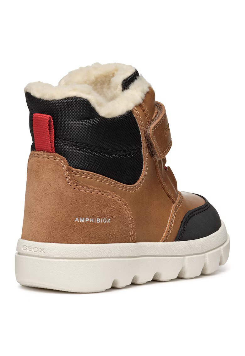 Geox Ghete cu inchidere velcro si garnituri din piele intoarsa - Maro