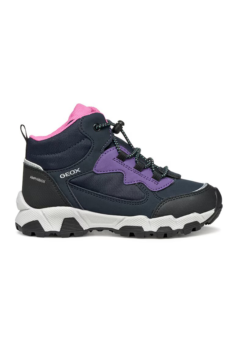 Geox Ghete cu logo discret - Negru/Violet prafuit/Bleumarin