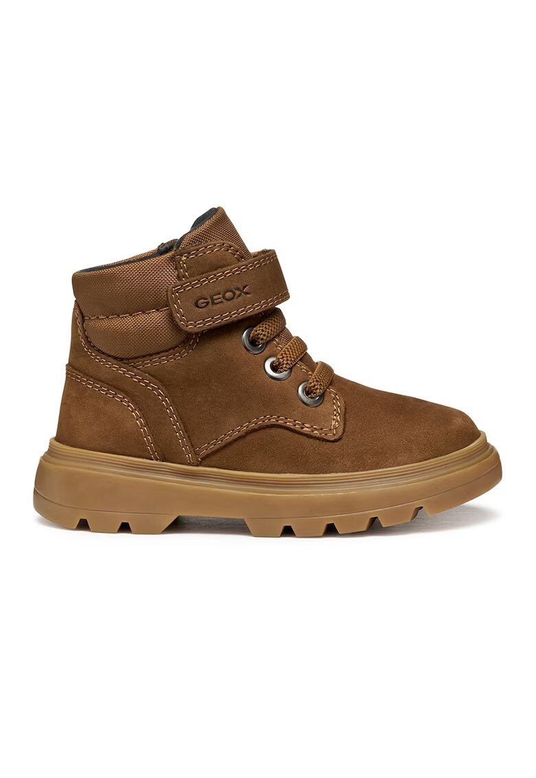 Geox Ghete de material textil si piele nabuc - Maro