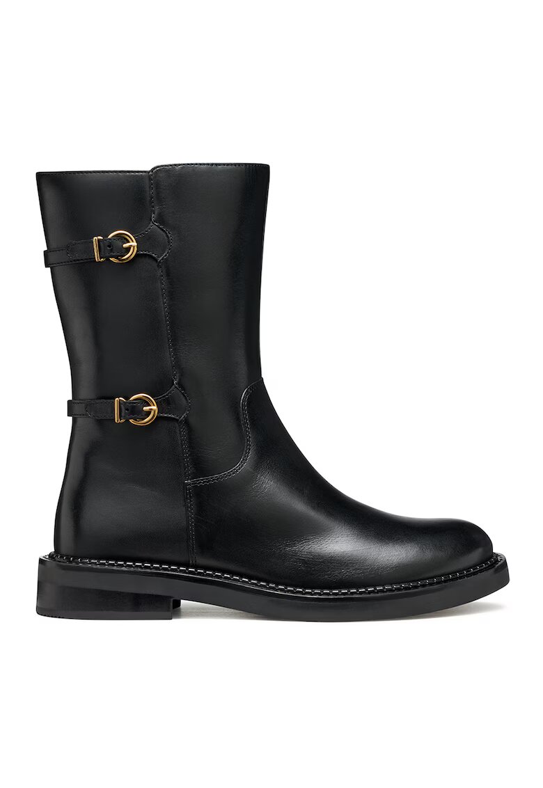 Geox Ghete de piele cu catarame - Auriu/Negru