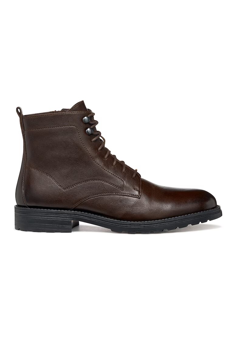 Geox Ghete de piele cu fermoar - Maro cognac