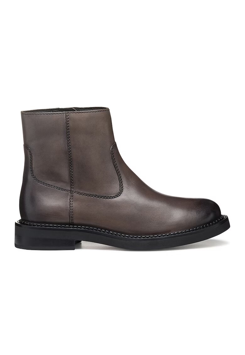 Geox Ghete de piele cu fermoar - Maro taupe