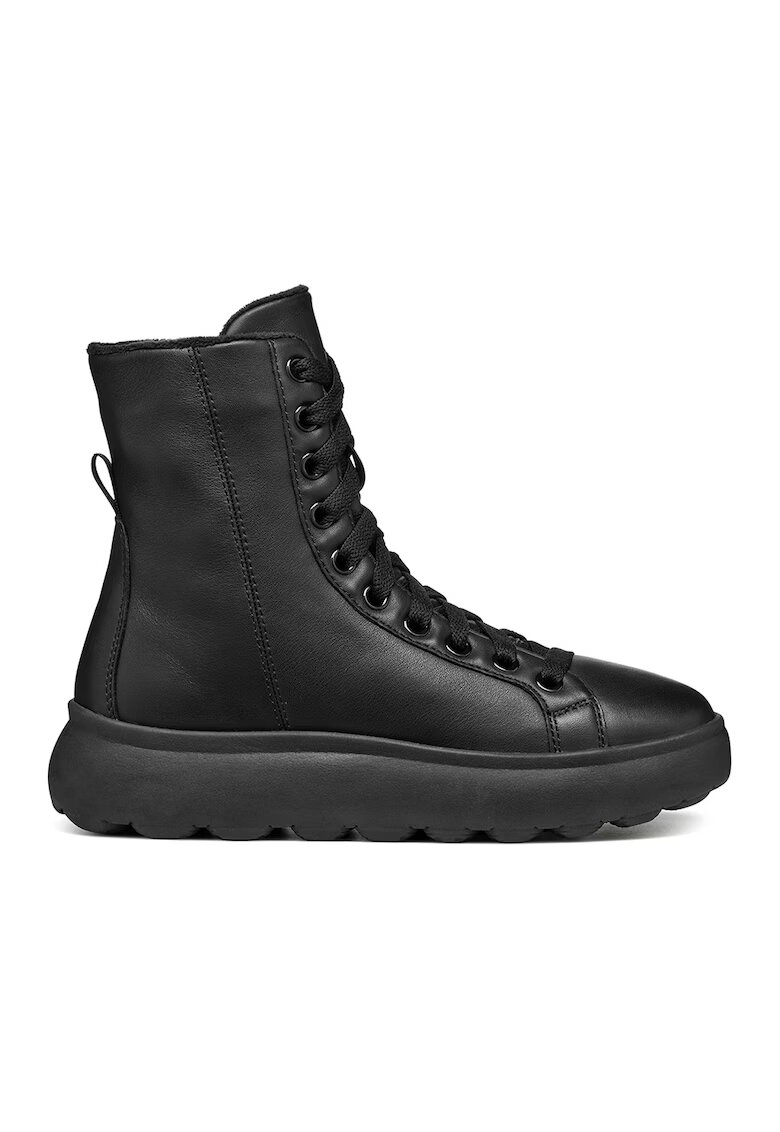 Geox Ghete de piele cu fermoar - Negru