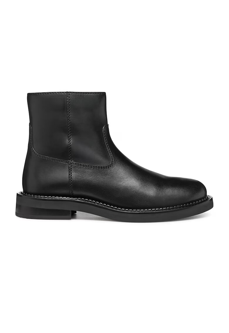 Geox Ghete de piele cu fermoar - Negru