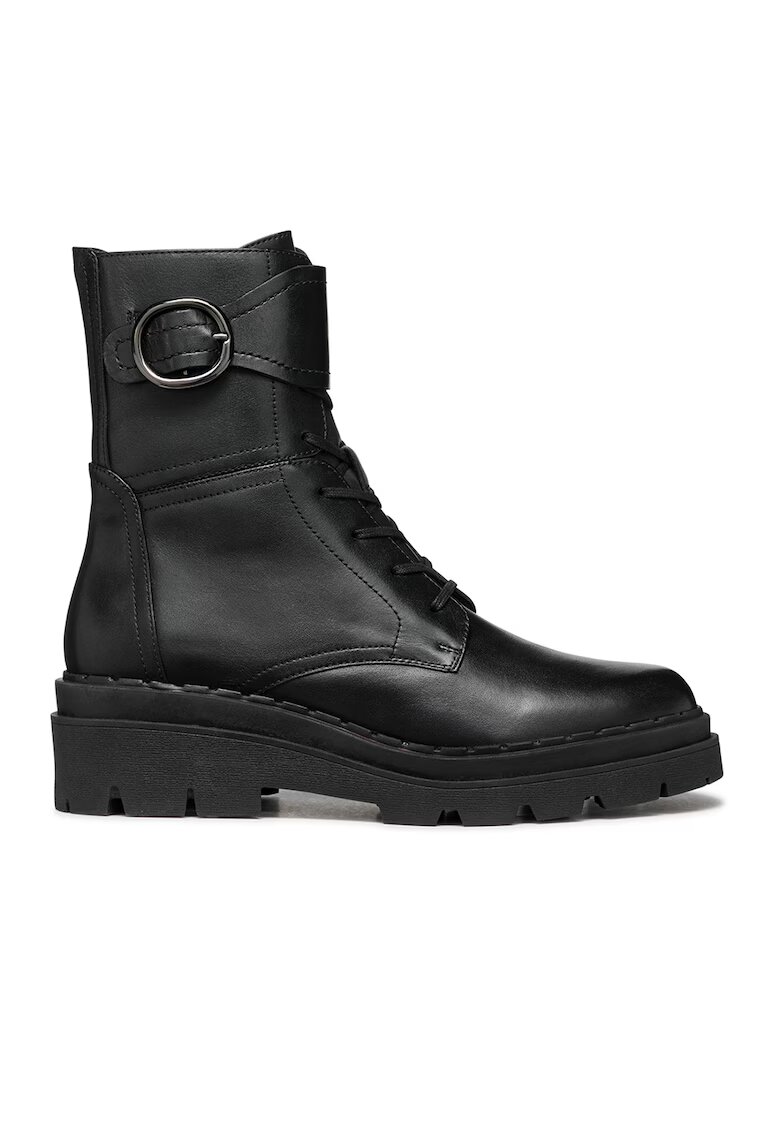 Geox Ghete de piele cu fermoar - Negru