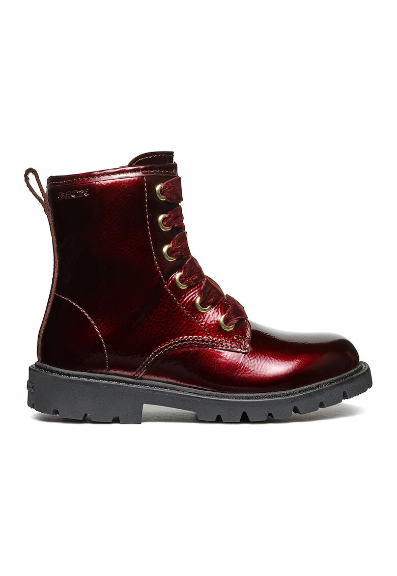 Geox Ghete de piele cu fermoar - Rosu
