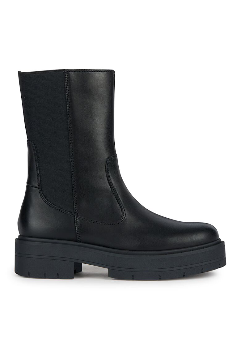 Geox Ghete de piele cu varf rotund - Negru