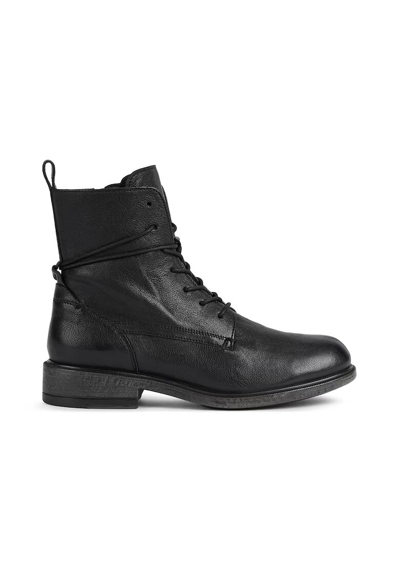 Geox Ghete de piele cu varf rotunjit - Negru