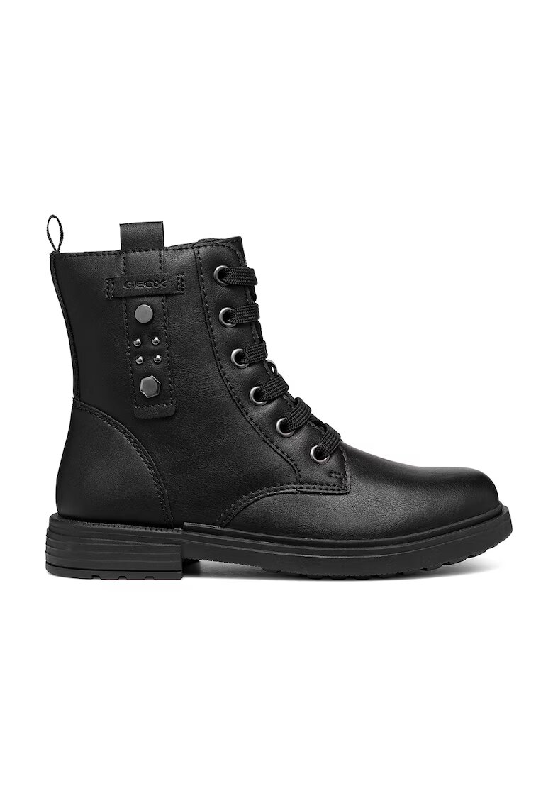 Geox Ghete de piele ecologica cu fermoar - Negru