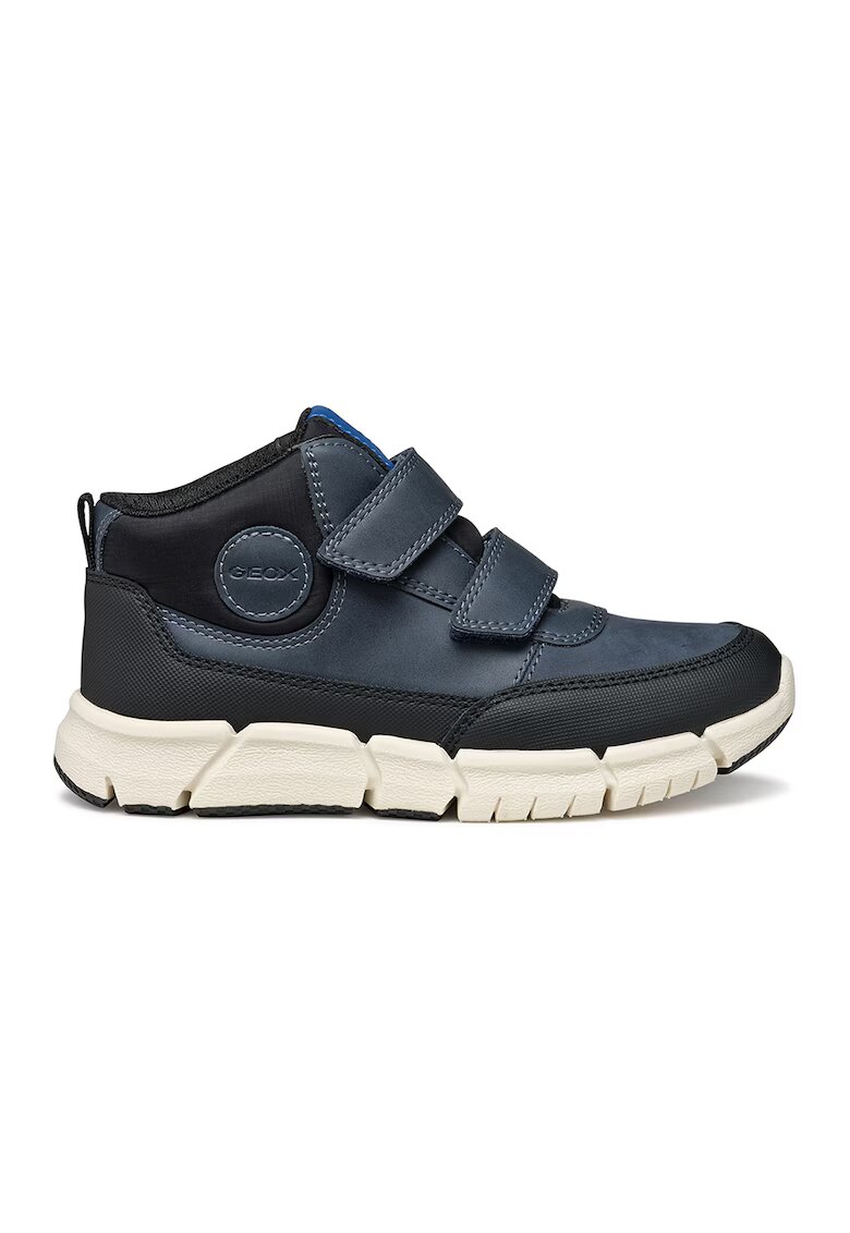 Geox Ghete de piele ecologica cu insertii de piele - Negru/Albastru inchis
