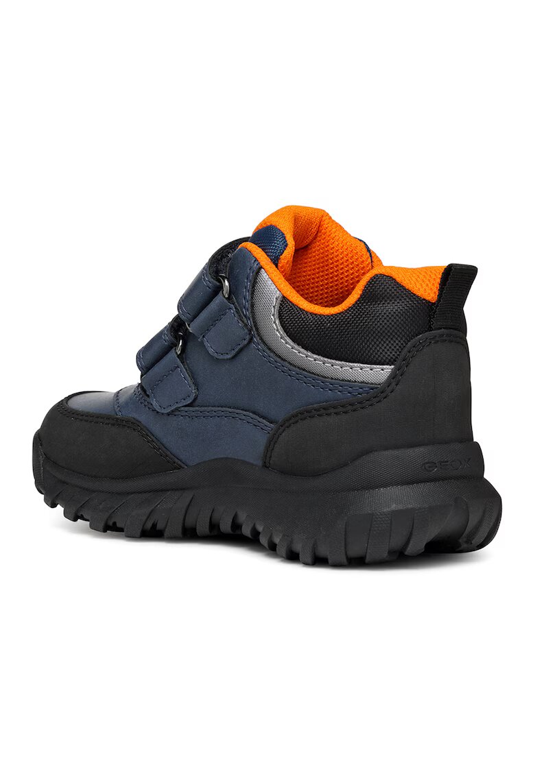 Geox Ghete de piele ecologica cu velcro - Portocaliu/Bleumarin