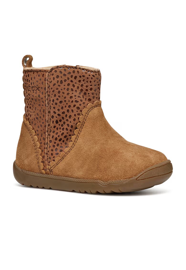Geox Ghete de piele intoarsa cu design perforat - Caramel