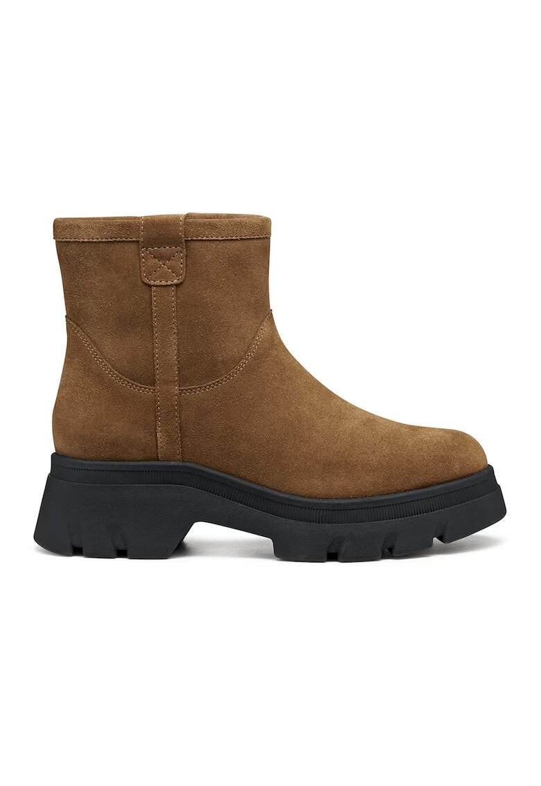 Geox Ghete de piele intoarsa cu fermoar - Caramel