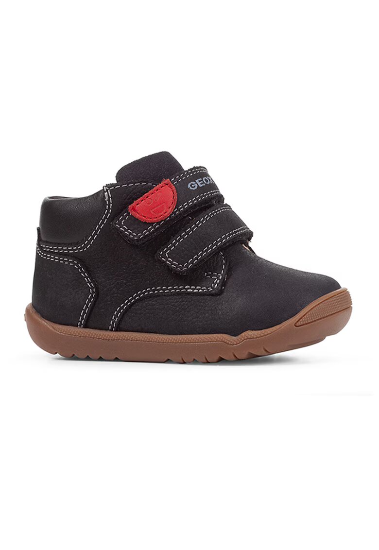 Geox Ghete de piele nabuc cu velcro Macchia - Negru