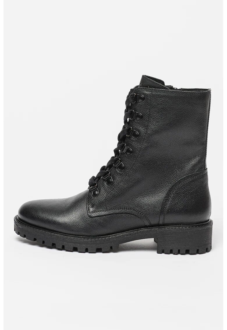 Geox Ghete din piele cu aspect texturat - Negru