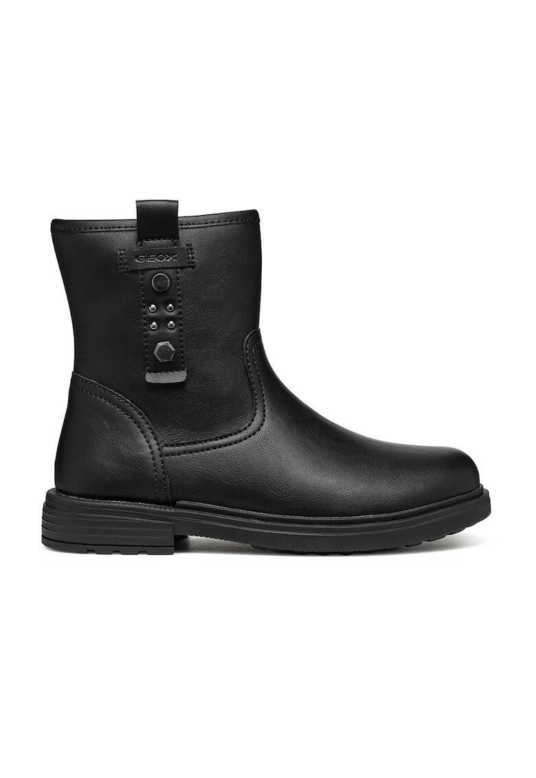 Geox Ghete din piele ecologica cu fermoar - Negru
