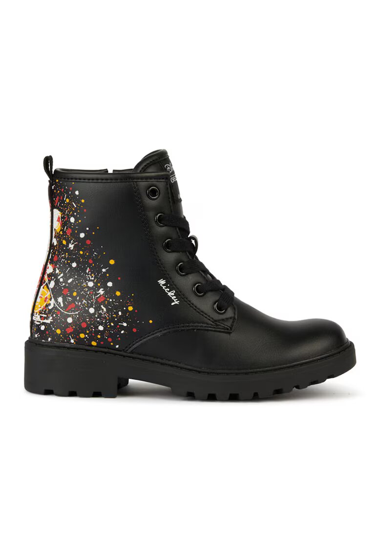 Geox Ghete din piele ecologica cu imprimeu abstract - Rosu/Negru/Galben