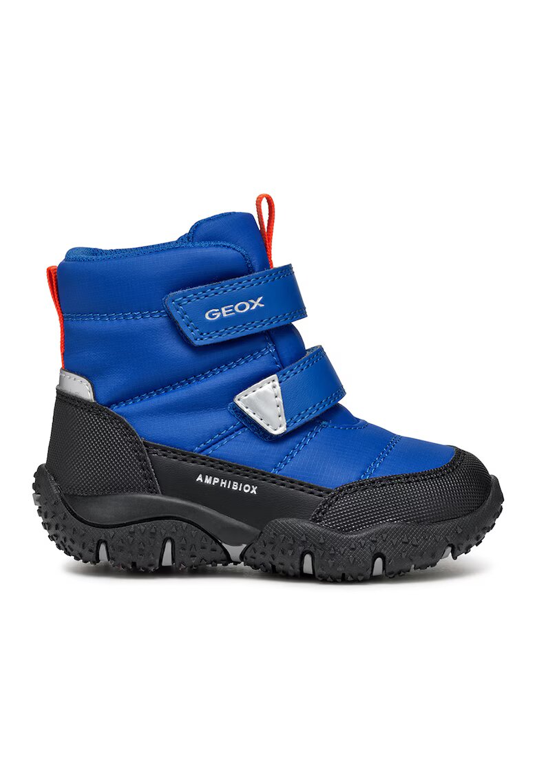 Geox Ghete impermeabile cu inchidere velcro Baltic - Negru/Portocaliu mandarina/Albastru royal