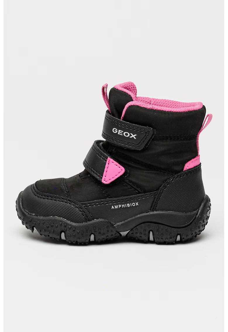 Geox Ghete impermeabile cu inchidere velcro Baltic - Negru/Roz aprins