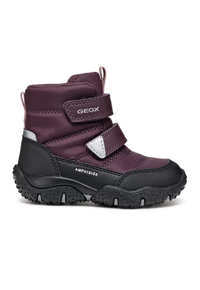 Geox Ghete impermeabile cu inchidere velcro Baltic - Visiniu/Negru