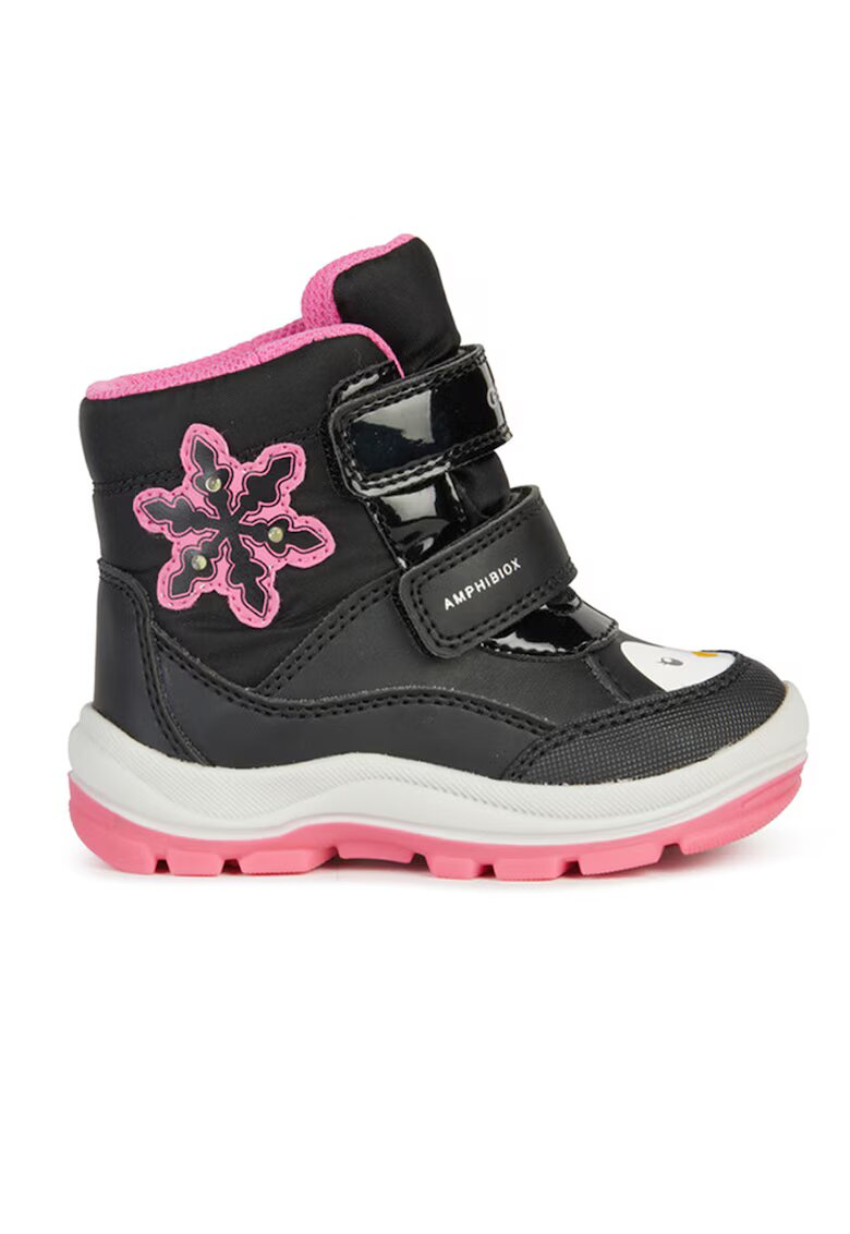 Geox Ghete impermeabile cu inchidere velcro - Negru/Roz