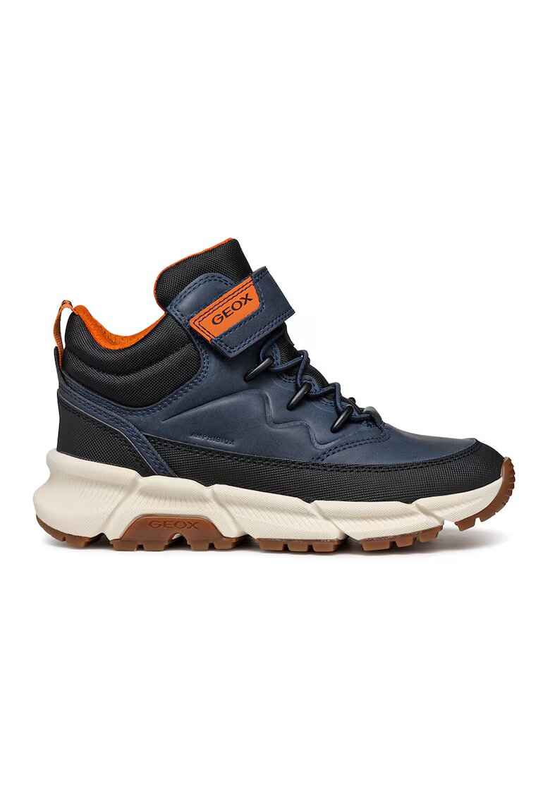 Geox Ghete impermeabile cu inchidere velcro - Negru stins/Bleumarin