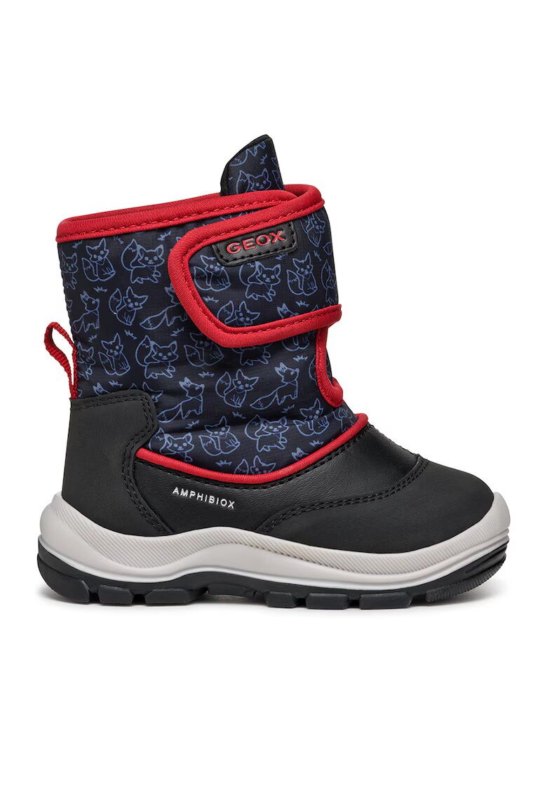 Geox Ghete impermeabile cu inchidere velcro - Rosu/Negru