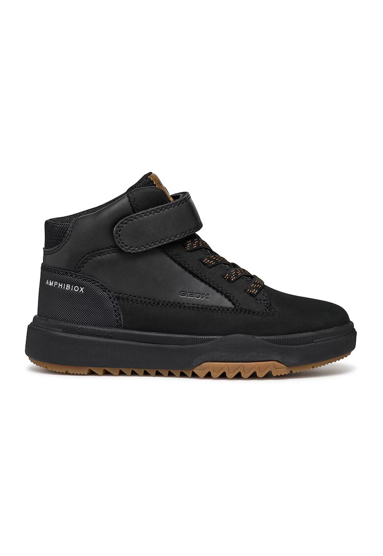 Geox Ghete impermeabile cu insertii de piele nabuc - Negru/Caramel