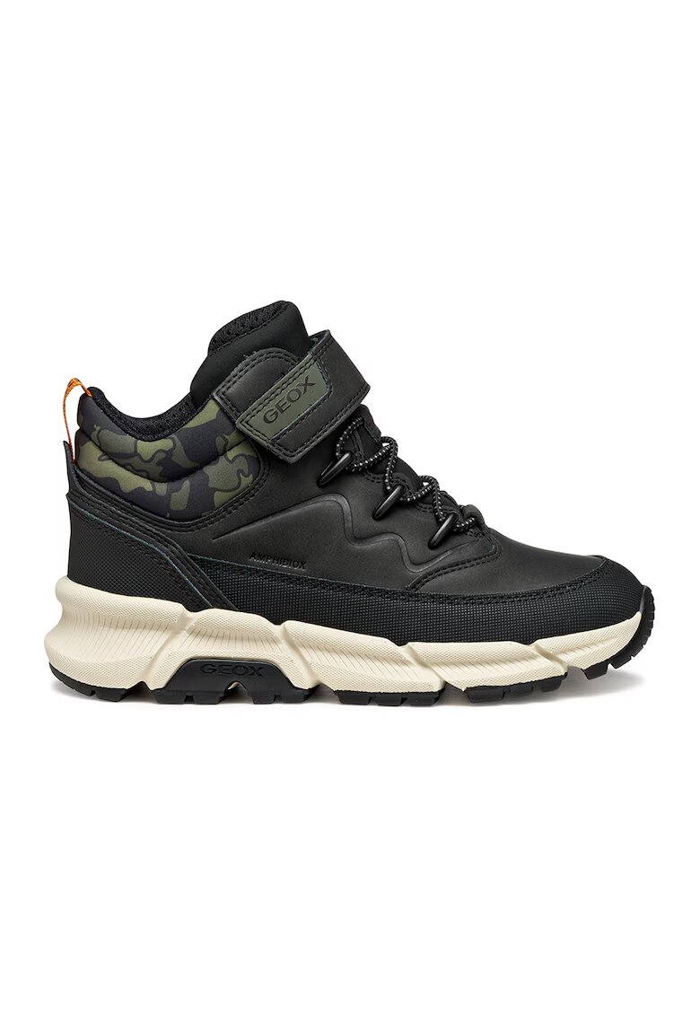 Geox Ghete impermeabile cu velcro - Negru/Kaki inchis