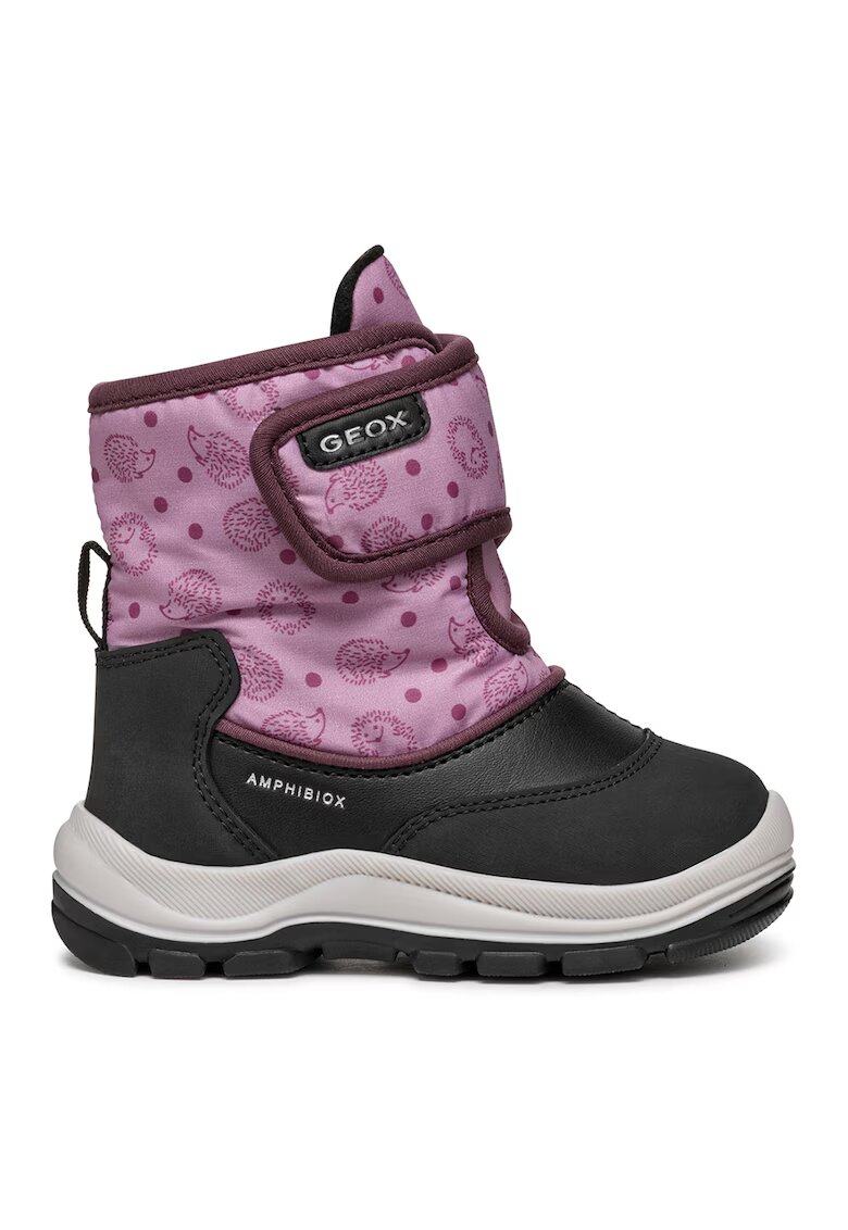 Geox Ghete impermeabile cu velcro - Negru/Lila/Alb optic