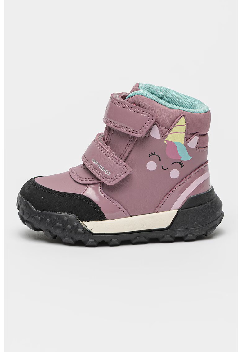 Geox Ghete impermeabile cu velcro Trekkyup - Roz prafuit