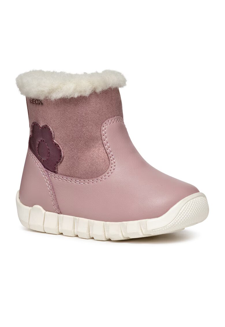 Geox Ghete slip-on de piele ecologica - Roz prafuit