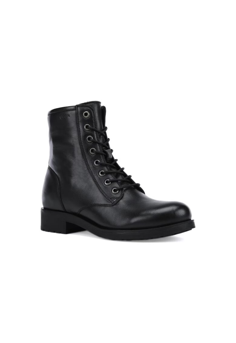 Geox Ghete sport dama - D Rawelle Black - Piele ecologica - Negru