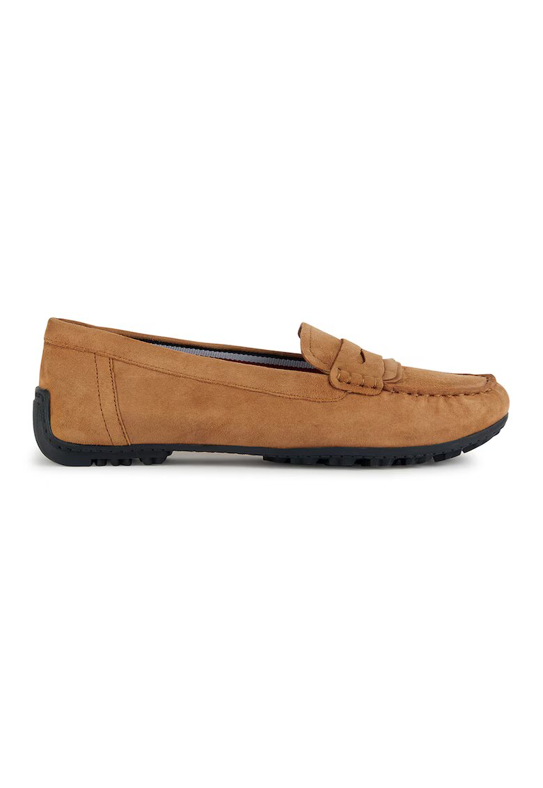 Geox Mocasini de piele intoarsa cu varf rotund - Maro camel