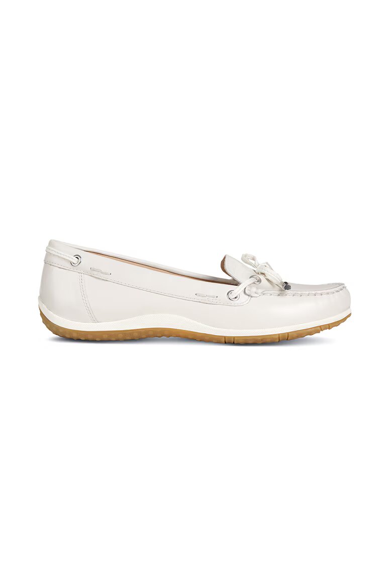 Geox Mocasini de piele Vega - Alb murdar