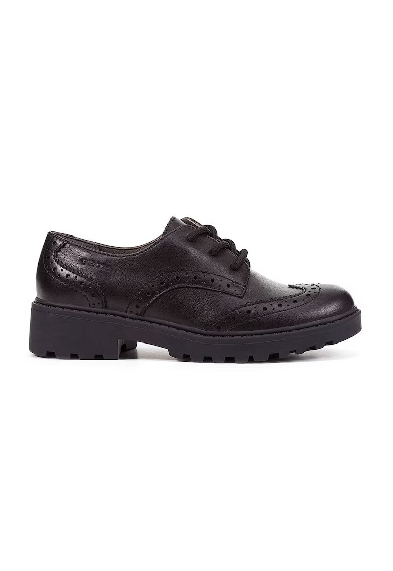 Geox Pantofi brogue de piele - Negru