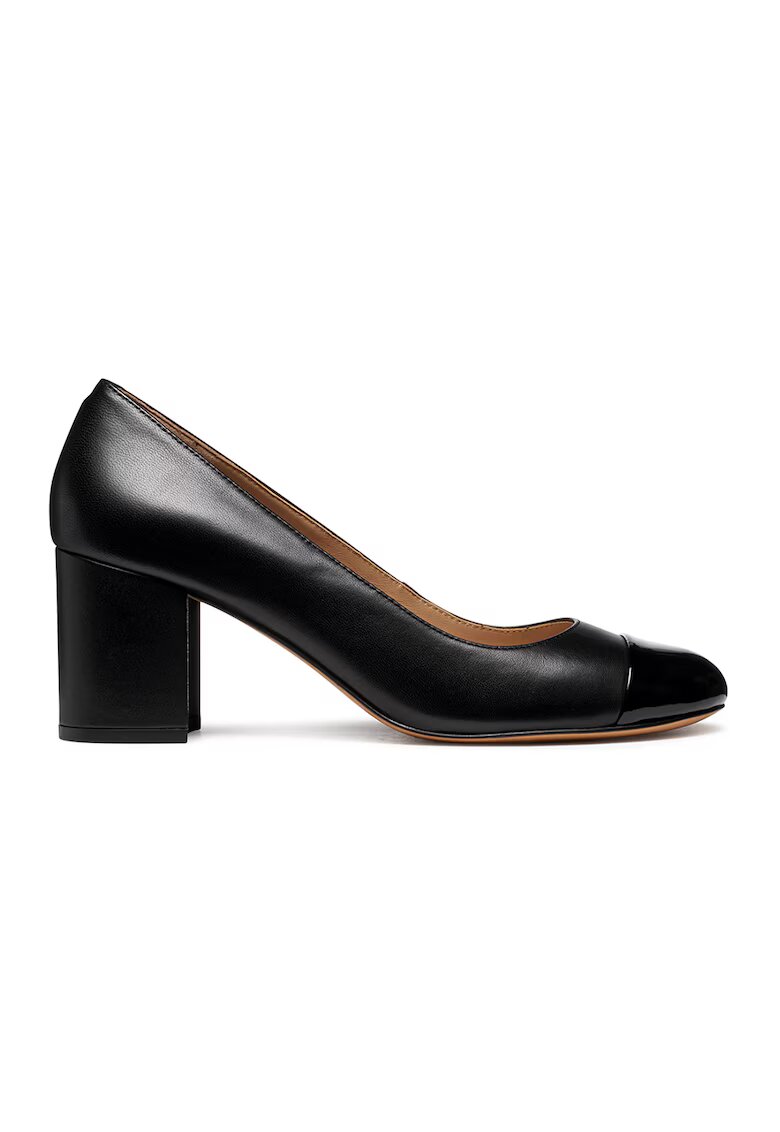 Geox Pantofi de piele cu toc masiv - Negru