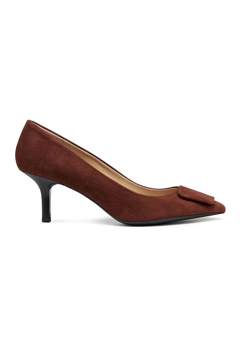 Geox Pantofi de piele intoarsa cu varf ascutit - Maro cognac