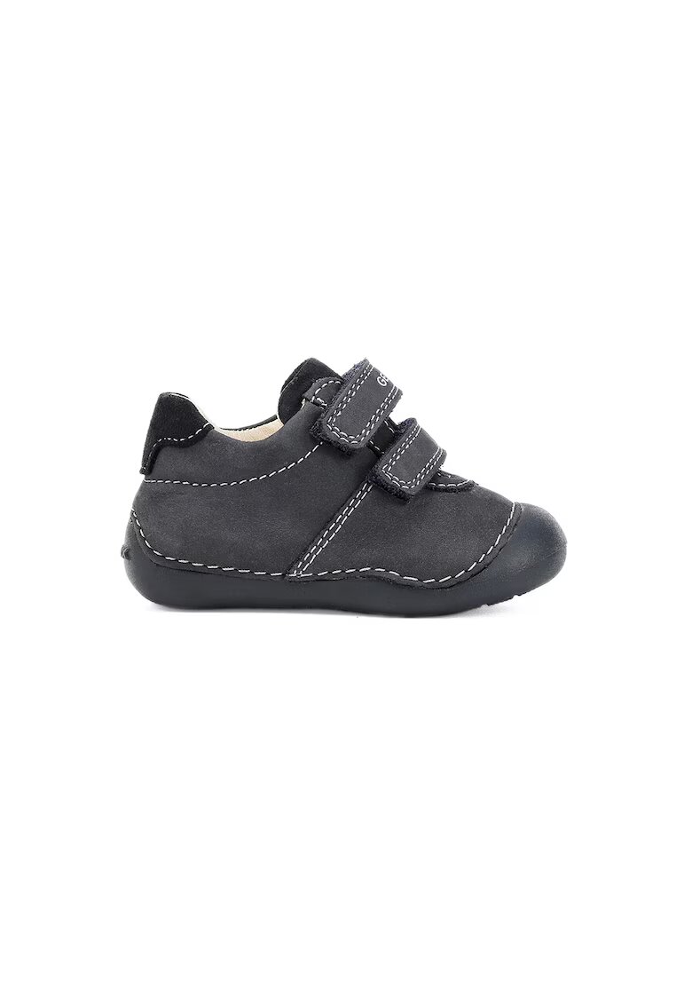 Geox Pantofi de piele nabuc cu amortizare si cusaturi contrastante