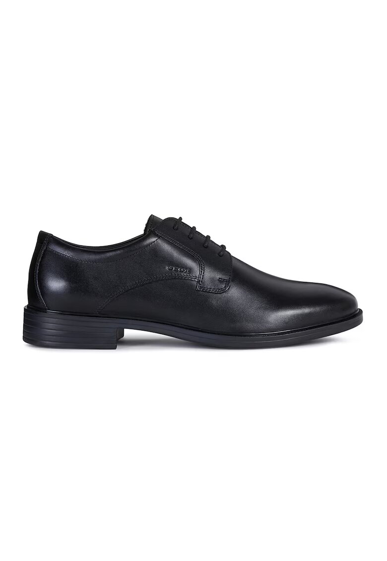 Geox Pantofi Derby de piele cu logo discret - Negru