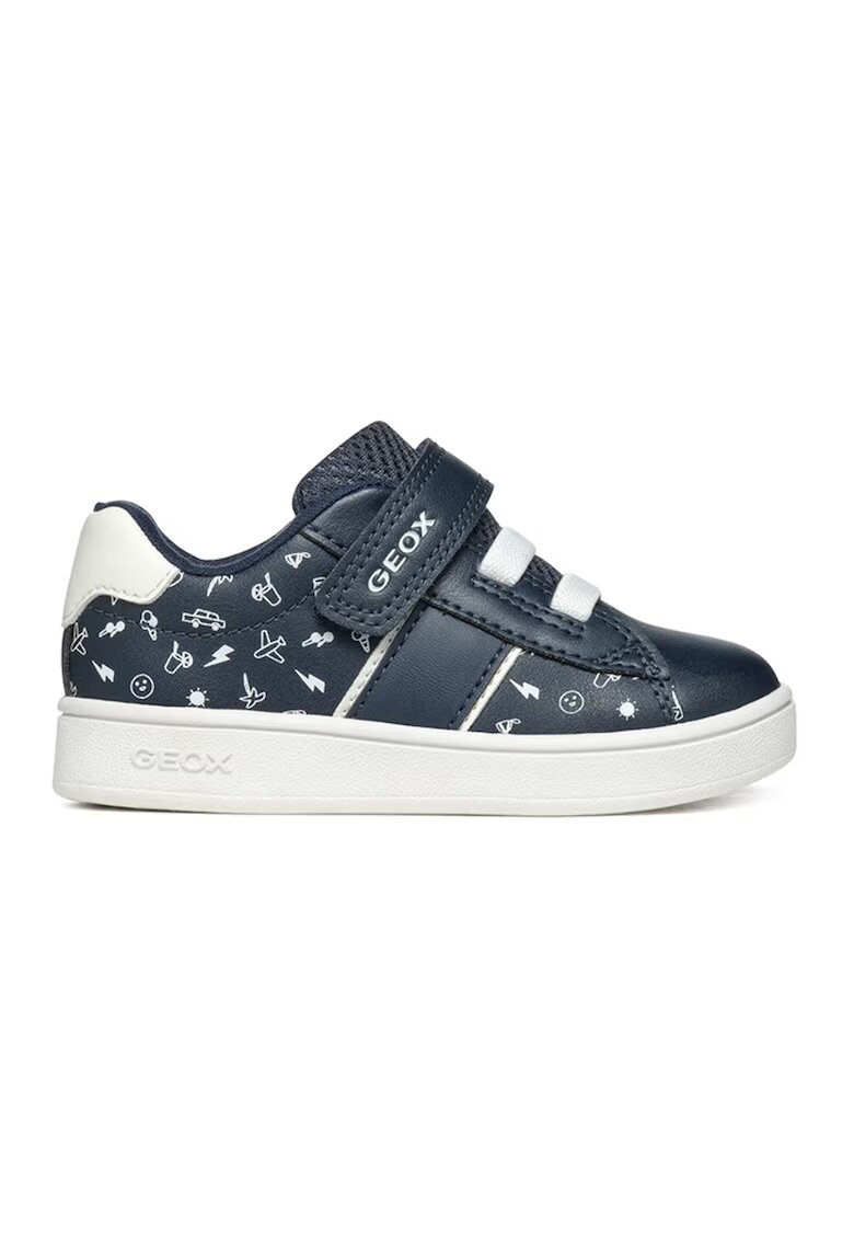 Geox Pantofi din piele ecologica cu inchidere velcro - Bleumarin