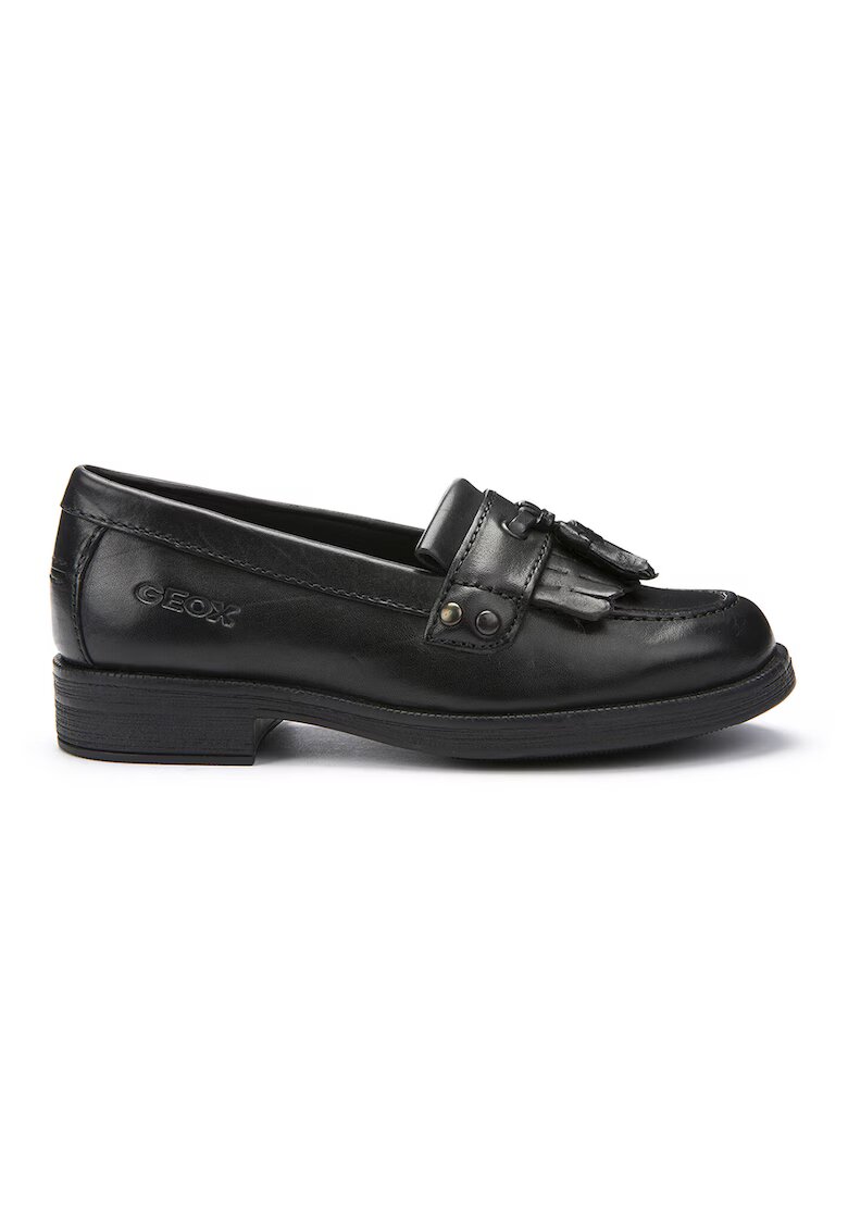 Geox Pantofi loafer de piele cu franjuri - Negru