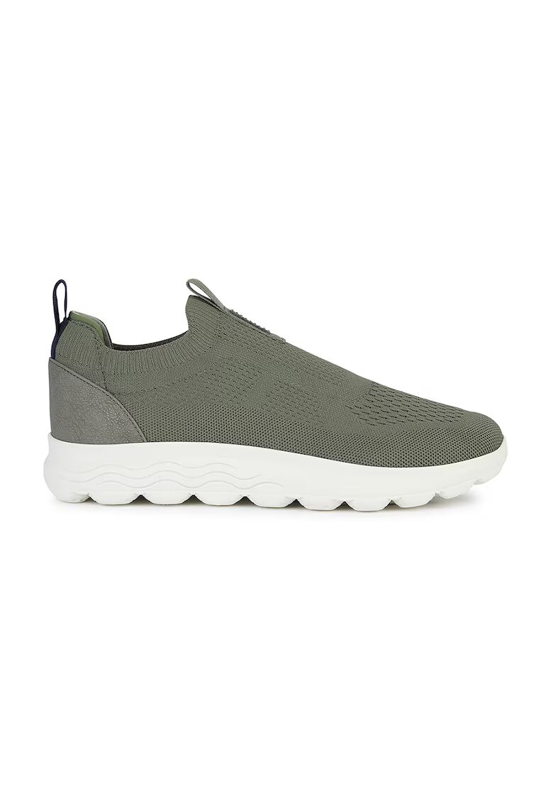 Geox Pantofi slip-on din material textil Spherica - Verde inchis