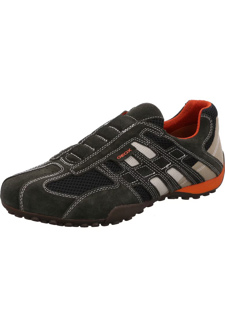 Geox Pantofi sport barbati Snake - Material textil - Negru - Negru