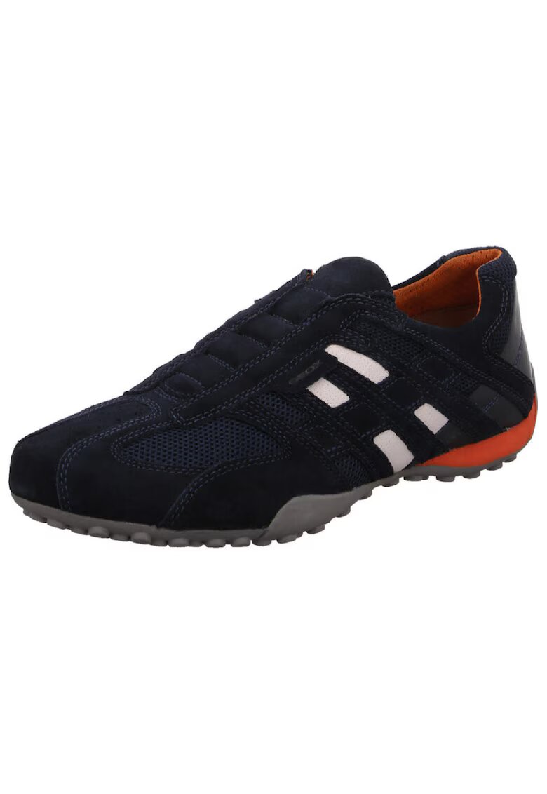 Geox Pantofi sport barbati Snake - Piele - Albastru inchis - Multicolor